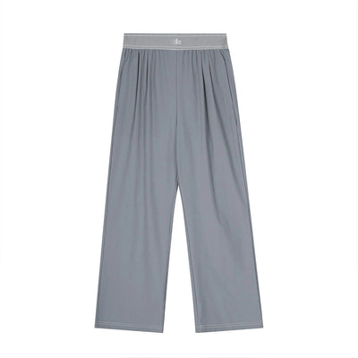 for aIo New Women's Sports Yoga Pants Wide Leg Quick Dry Elastic Waist Straight Trousers Fitness Casual Solid Black Summer Wear