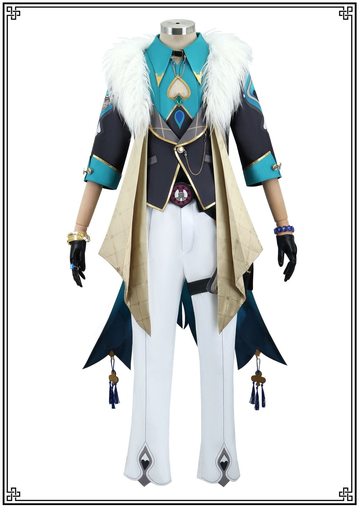 Aventurine Cosplay Costume Wig for Game Honkai: Star Rail Costume Handsome Fashion Combat Role Play Carnival Outfits with Hat