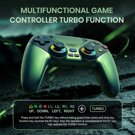 Controller For Playstation5 PS5/PS5 Pro/Slim/PC,RGB Wireless Gamepad Hall Effect Trigger Marco/Turbo Anti-Drift Game Joystick