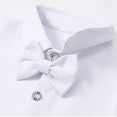 Baby Infant Baptism Suit for Boys Toddler Suspender Suit Formal Gentleman Flower Boys Wedding Clothes Set Newborn Outfit