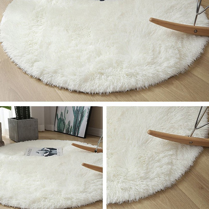 Fluffy Wool Rug Living Room Carpets Faux Fur Round Mat Kids Room Long Plush Rugs Home Bedroom Decor Shaggy Carpet