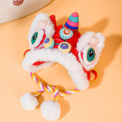 Pet New Year's Tiger Head HatAutumn and Winter Warm Dogs and Cats Funny Transform Headgear Headwear Supplies