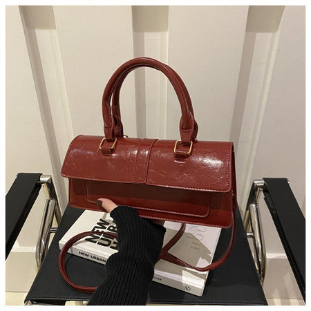 High Quality PU Leather Handbag Purse Women's Bag Solid Color Shoulder Crossbody Bags Lady Messenger Small Tote for Women Girls