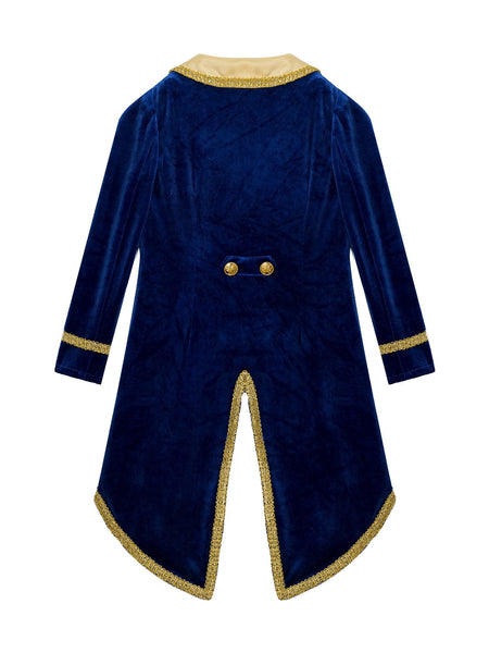 Boys Girls Prince Tuxedo Jacket Turn-Down Collar Coat Halloween Masquerade Theme Party Cosplay Costume Birthday Party Tailcoat
