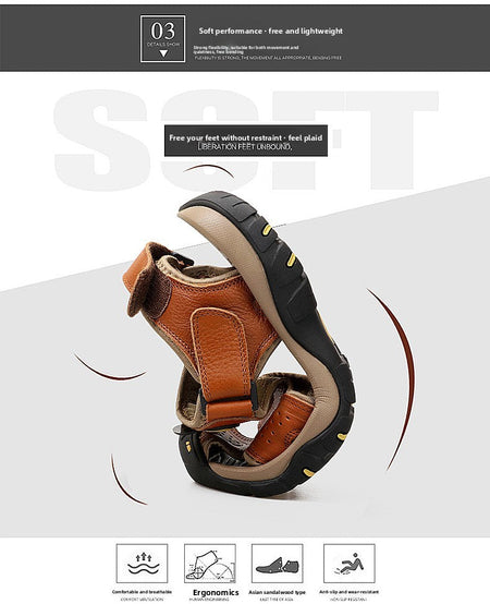 2025 Man's shoes Genuine Leather Men Sandals Summer Men's Shoes Outdoor Water Shoes Leather Sandals For Men men summer sandals