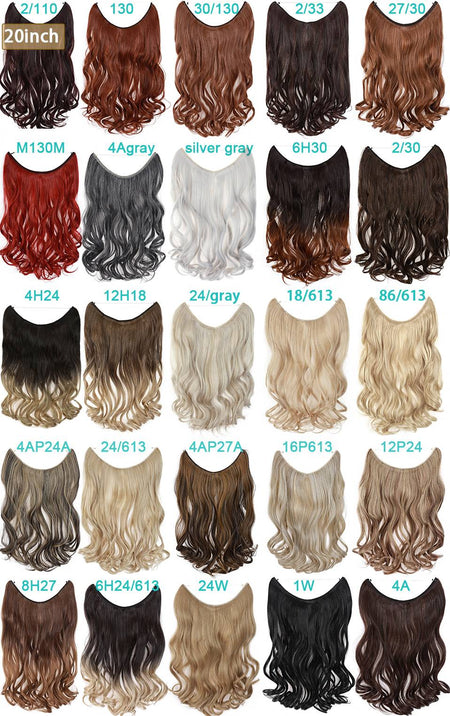 BENEHAIR Synthetic Invisible Wire No Clips In Hair Extensions Secret Fish Line Hairpieces Hair Extensions Fake Hair For Women