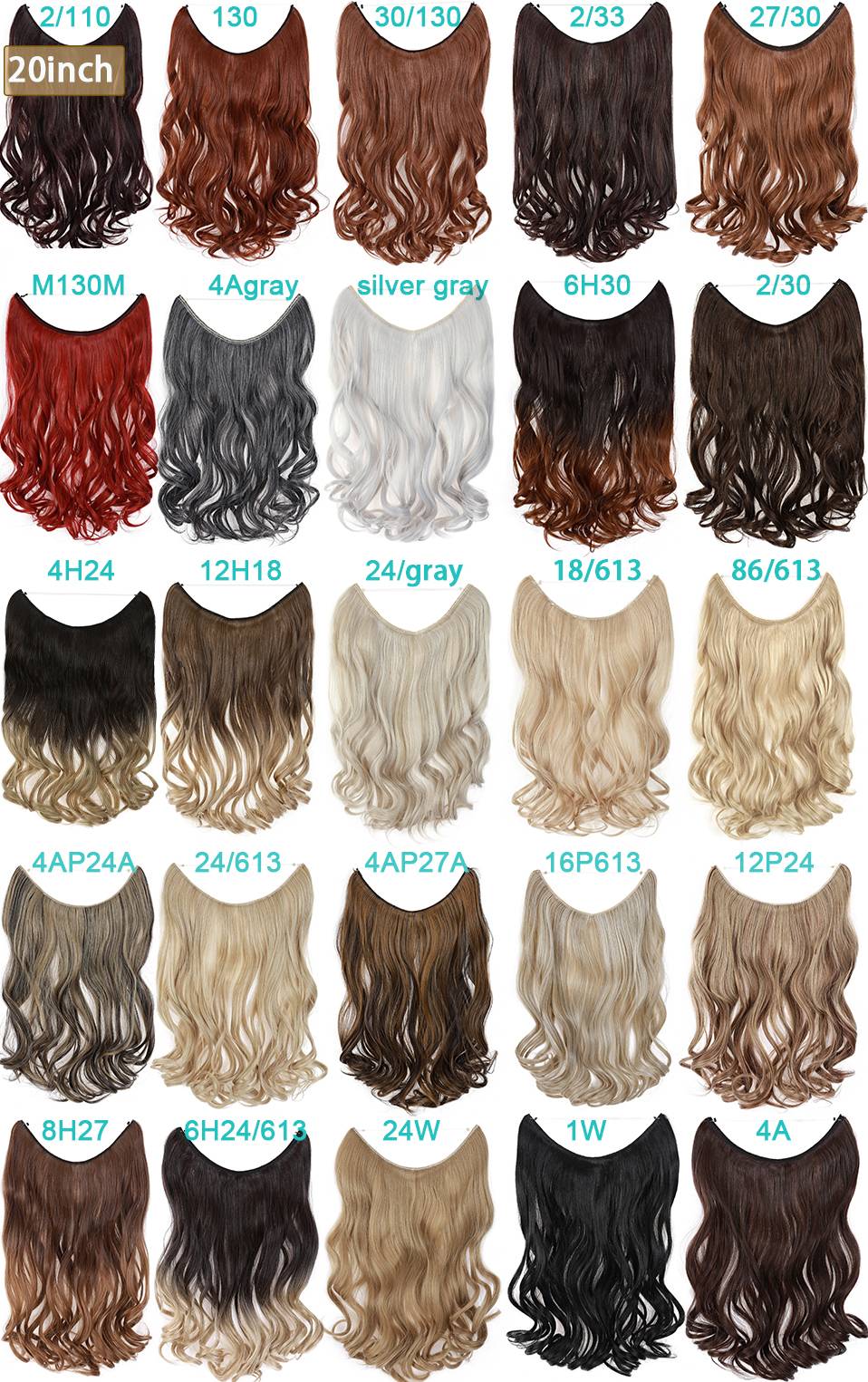 BENEHAIR Synthetic Invisible Wire No Clips In Hair Extensions Secret Fish Line Hairpieces Hair Extensions Fake Hair For Women
