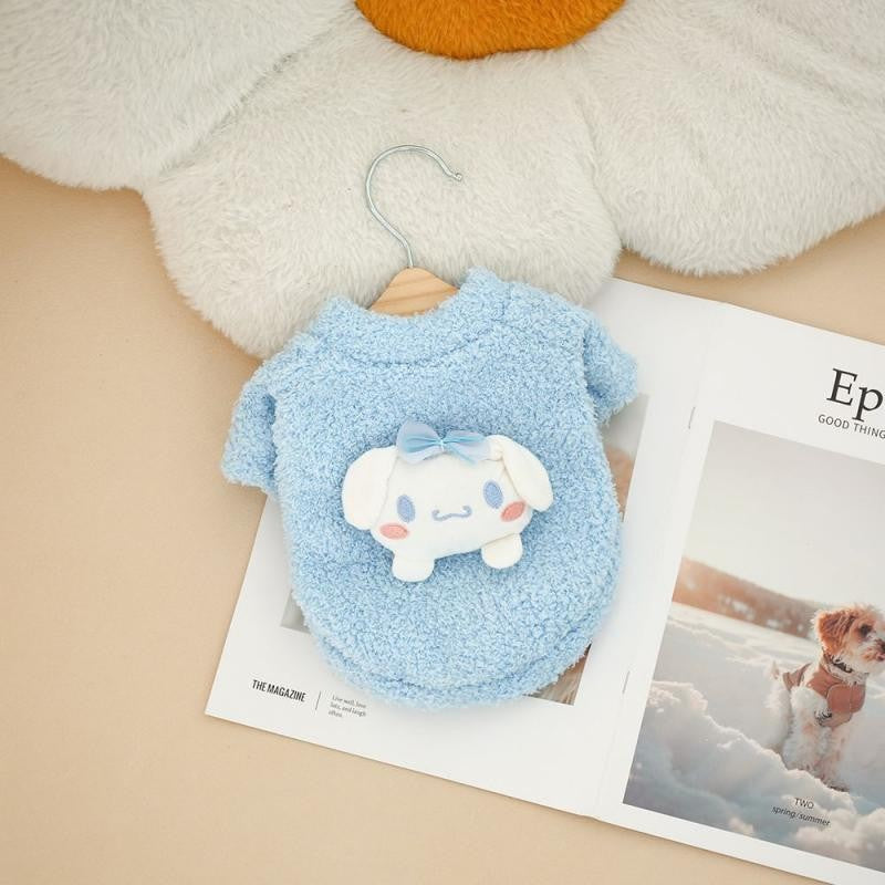 Sanrio Kuromi Double-Sided Velvet Hoodie for Dogs Cats Autumn Winter Warm, Flannel Dog Clothes Thickened Cat Jacket Pet Supplies