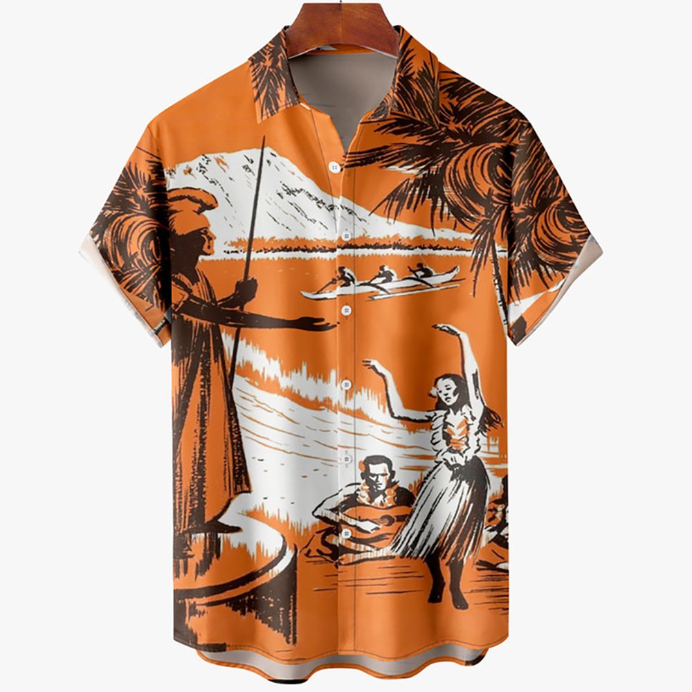 Hawaiian Shirts For Men Fashion Comfortable Unisex Short Sleeve Tops Beach Travel Surf Casual Shirts Oversized Men's Shirts