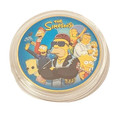 The Simpsons Metal Crafts Commemorative Coins Anime Peripheral Collection Coins Cute Cartoon Gold Coin Lucky Coin Kids Toys Gift