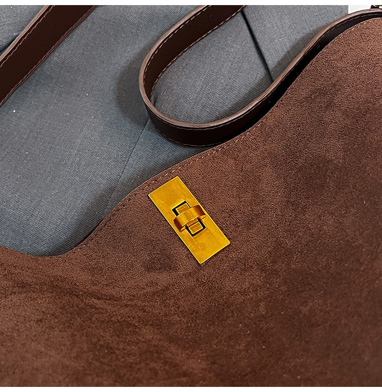 Shoulder Bags Bucket Bag Retro Suede Fur Women Tote Bag New Style Versatile Shoulder & Crossbody Bag 2025