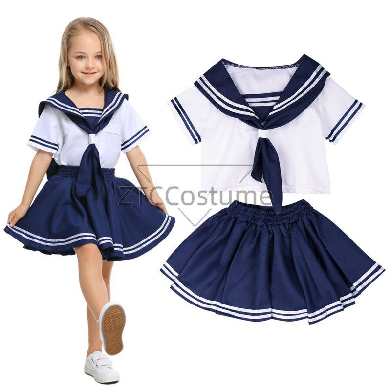 Japanese Style Party Uniform Kids Boys Girls Sailor Costume Carvial Cosplay Clothes Sets Halloween Cute JK Suit