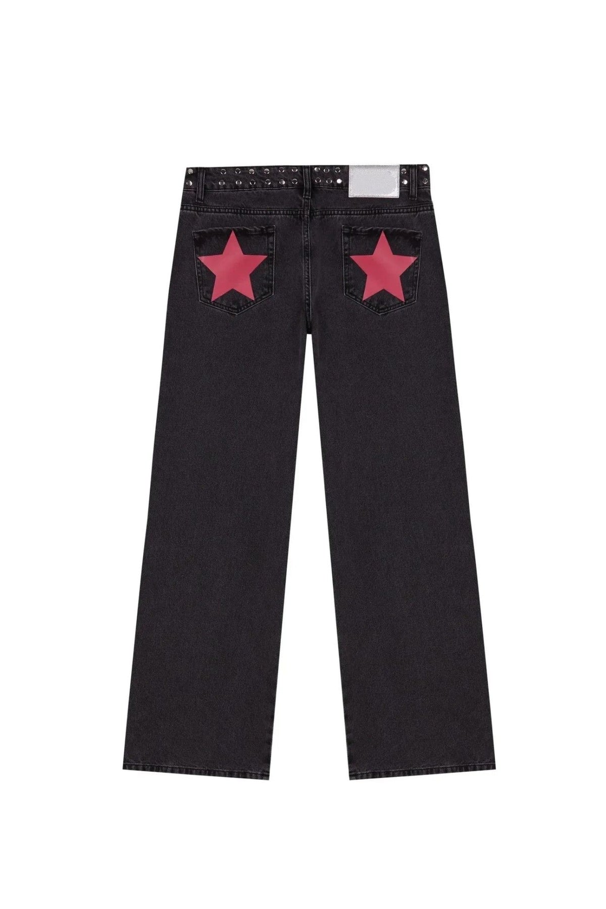 Y2K Women's Straight Leg Jeans Personalized Lucky Star Texture Retro Baggy Jeans Stylish High Street Willow Nail Low Waist Jeans
