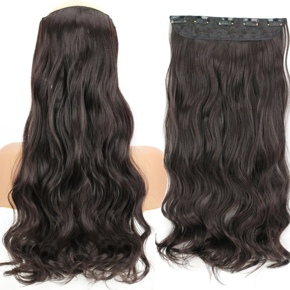 Long Straight Hairstyle 5 Clip Natural Hair Extension Synthetic Fiber Heat-Resistant Hairpiece 22"32" Black Brown Blonde
