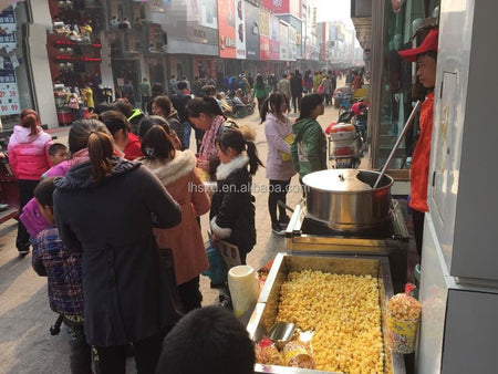 Commercial Automatic Popcorn Machine Gas Industrial Popcorn Making Machine Caramel Milk Chocolate Corn Popper