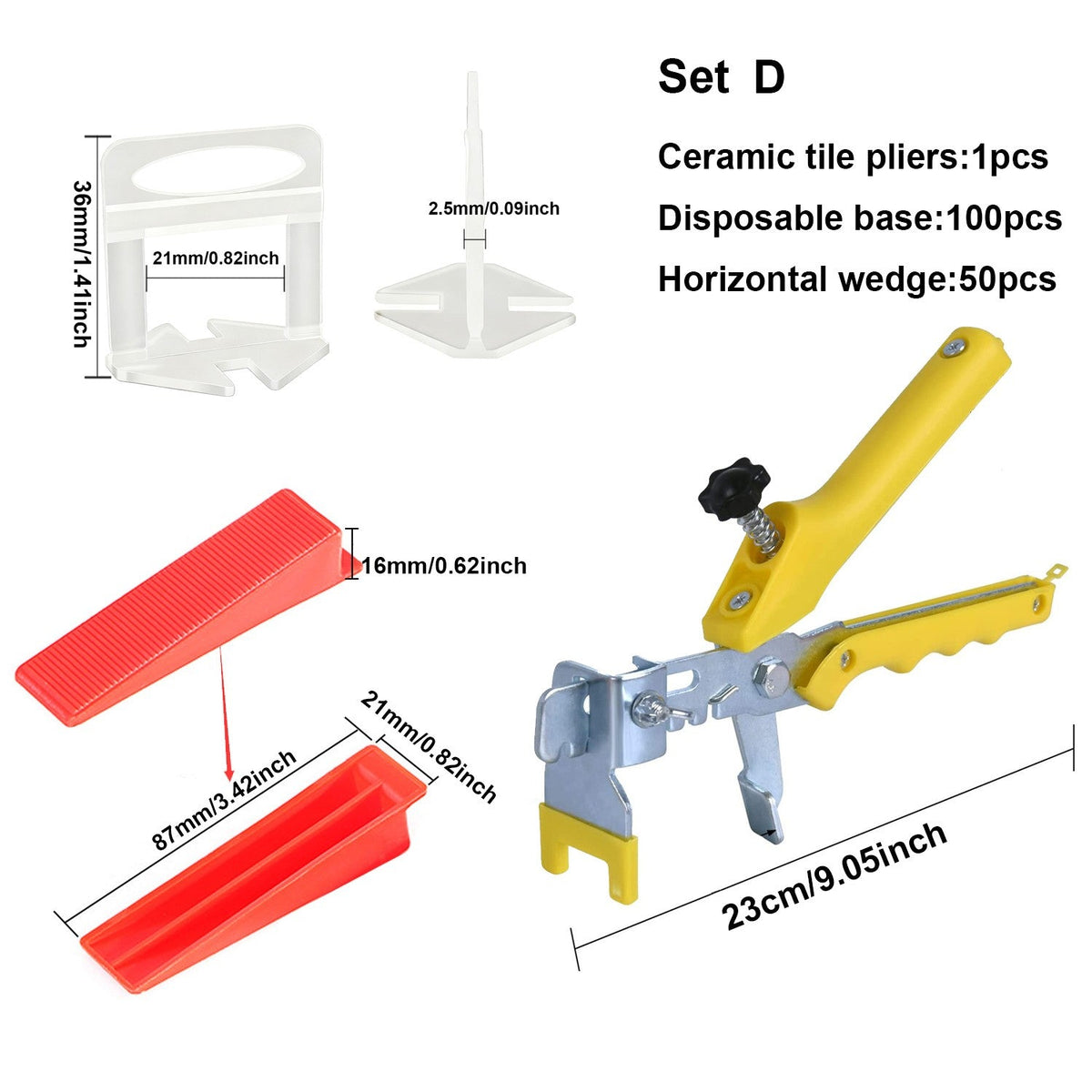 50-200pc Wall Floor Tile Leveling System Clips Ceramic Leveler Spacer Plier Wadge Kit for Tile Laying Construction Building Tool