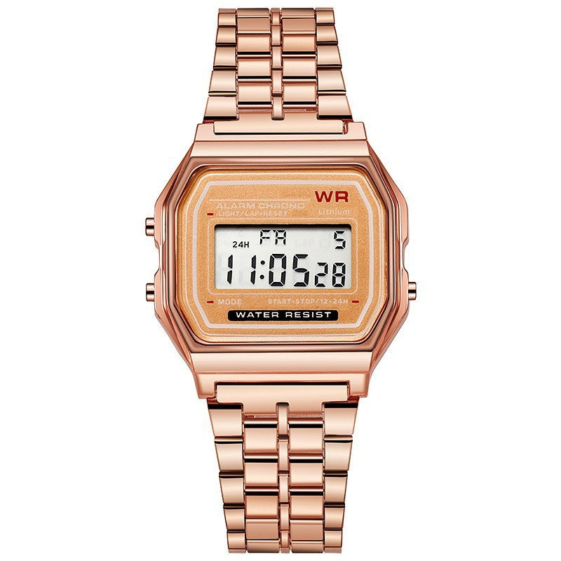 Luxury Rose Gold Women Watches Electronic Digital Display Retro Style Clock Men's Relogio Masculin Reloj Hombre homme