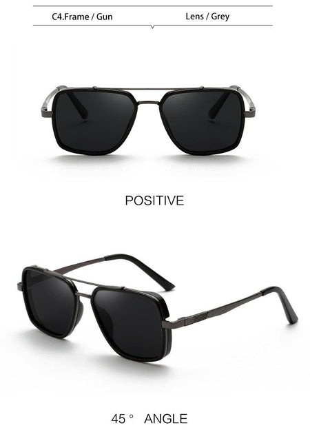 MIZHO Brand Tony Stark Iron Man Sunglasses For Men Driving Fashion COOL High Quality Driving Polarized Sun Glasses UV Protection