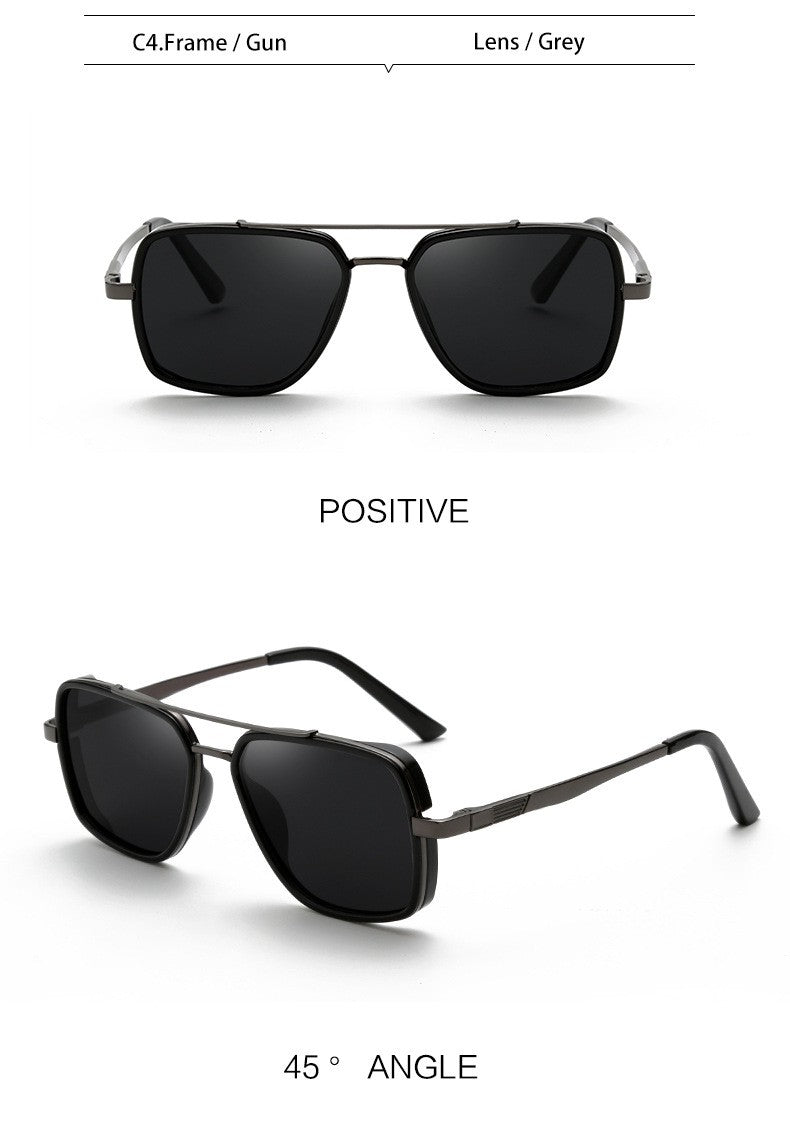 MIZHO Brand Tony Stark Iron Man Sunglasses For Men Driving Fashion COOL High Quality Driving Polarized Sun Glasses UV Protection