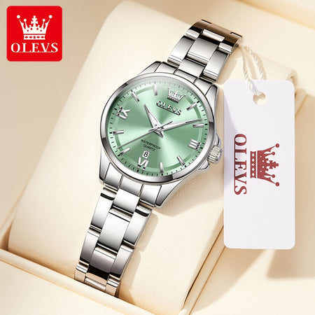 OLEVS 3668 Women Watch Luxury Original Quartz Watch Sword Needle Fashion Roman Automatic Date Calendar Window Women Watch