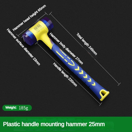 Detachable Insulated Double-Headed Installation Hammer 25mm-45mm Rubber Handle Soft Grip Hammer for Installation Work