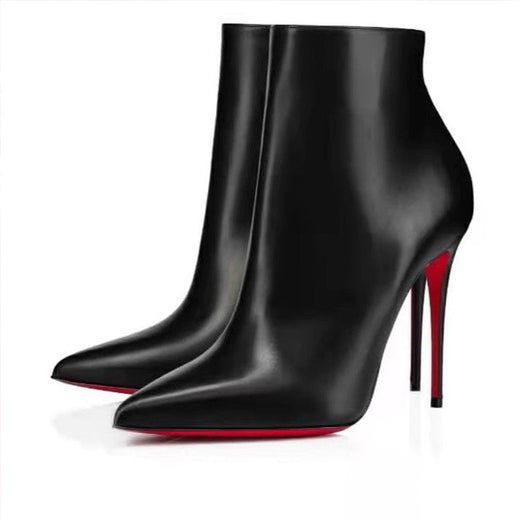 Ods Luxury Designer Sexy Pointed Toe Pole Knee High Brown Black Leather Red Sole Botas Mujer Boots For Women 8 10cm Big 41434546