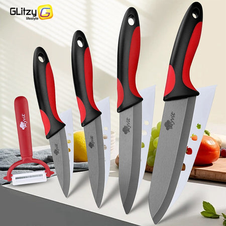 Kitchen Chef Knife Rustproof Fruit Paring Knife Ceramic Knife Household Utility Vegetable Slicing Knives Sharp Black Blades Cook