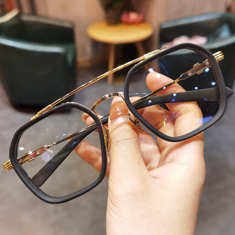 Oversized Myopia Glasses Matte Frame Double Beam Square Blue Light Blocking Men Women Computer Eyewear Diopter -0.5 to -6.0
