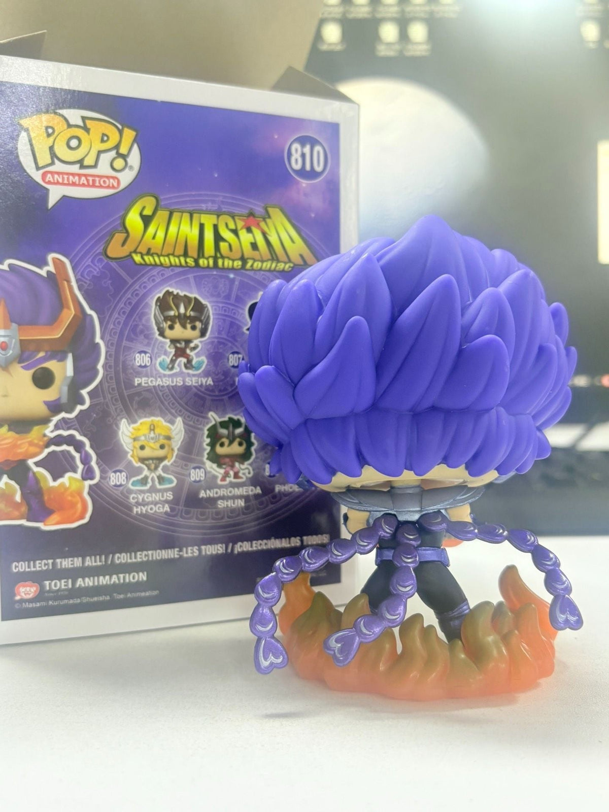 Funko Pop Saint Seiya Action Figure Cygnus Hyoga #808 Dragon Shiryu #807 Andromeda Shun #809 Phoenix Ikki #810 Vinyl Dolls Toys