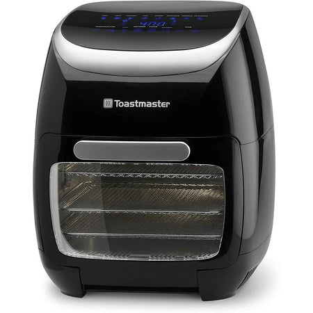 Digital Air Fryer Rotisserie Cooker Healthy Cooking 8 Preset Options 3 Baking Racks 10 Kabob Skewers Drip Tray Recipes Included