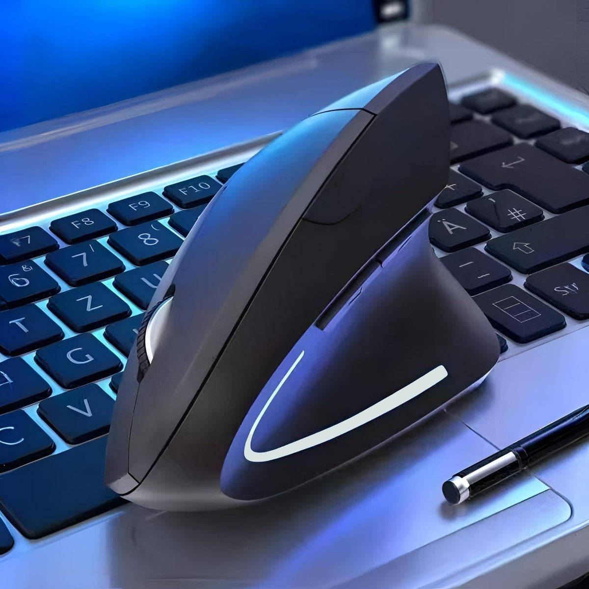 OUIO Ergonomic Wireless Mouse, Rechargeable, Bluetooth5.4 & 2.4GHz Dual Mode, Silent Click, for Laptop/PC/Mac