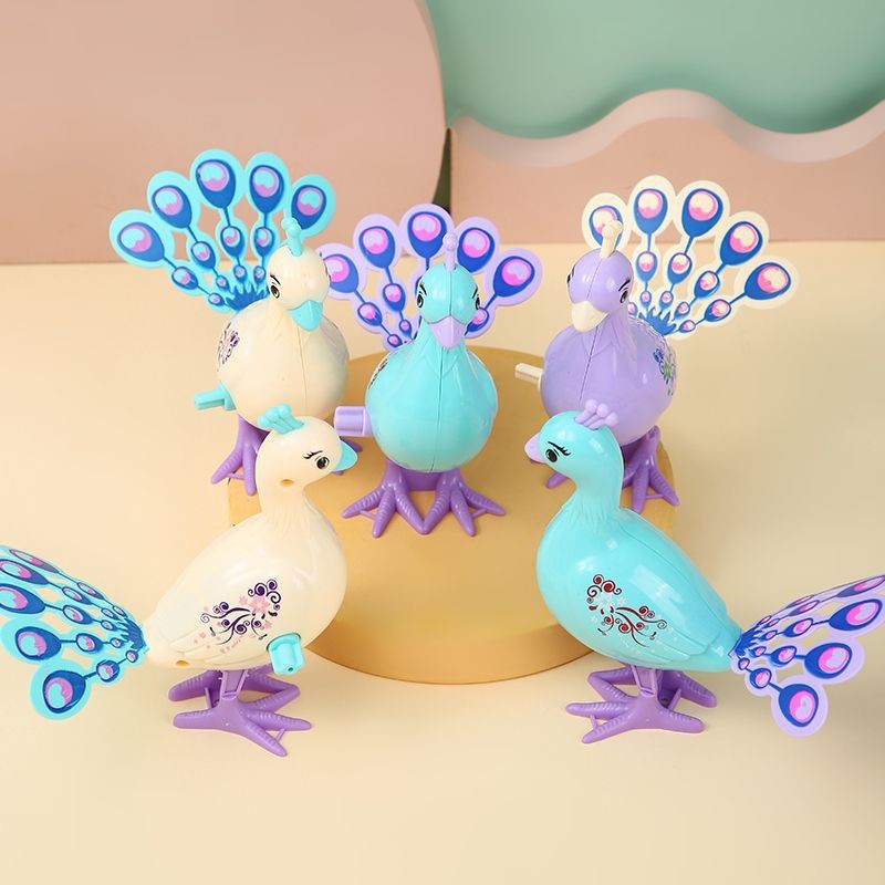 Funny Wind-Up Toys - Jumping Magpie Peacock Pigeon Dinosaur Creative Winding Puzzle Gifts for Toddlers Kids & Babies