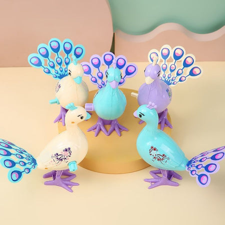 Funny Wind-Up Toys - Jumping Magpie Peacock Pigeon Dinosaur Creative Winding Puzzle Gifts for Toddlers Kids & Babies