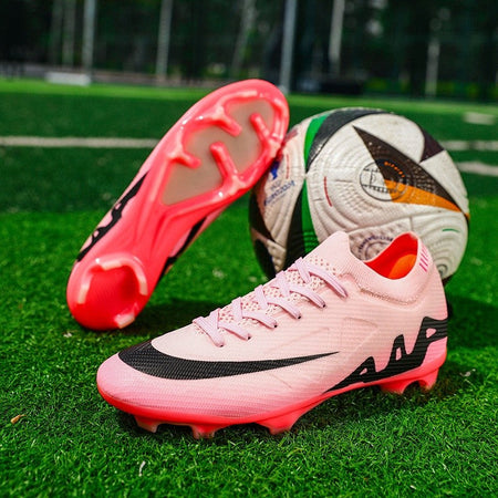 New Men Football Boots Long Spikes Ultralight Grass Cleats Match Indoor Breathable Soccer Shoes Sneakers Training Drop Shipping