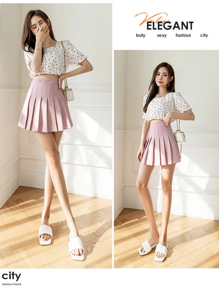 White Women Pleated Skirts Summer High Waist Zipper Girls Dancing JK Mini Skirts Black Fashion Student A Line Faldas 2024