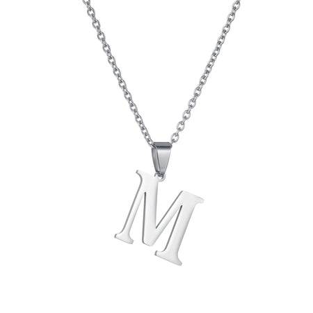 26 Alphabet Letters A-Z Name Pendant Stainless Steel Necklace Initial Minimalist Necklaces For Men Women Fashion Gifts Wholesale
