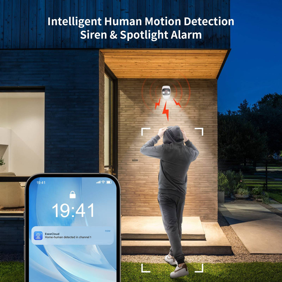 Jennov Outdoor/Indoor Security Cameras 2K HD Wireless WiFi Color Night Vision IP66 Waterproof Pet Dog Cat Baby Monitor Camera