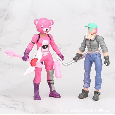 8Pcs/Set Fortnite Pvc Action Figure GK Model Game Fornite Toy Collectible Ornament Doll with Weapon Kids Birthday Xmas Gift