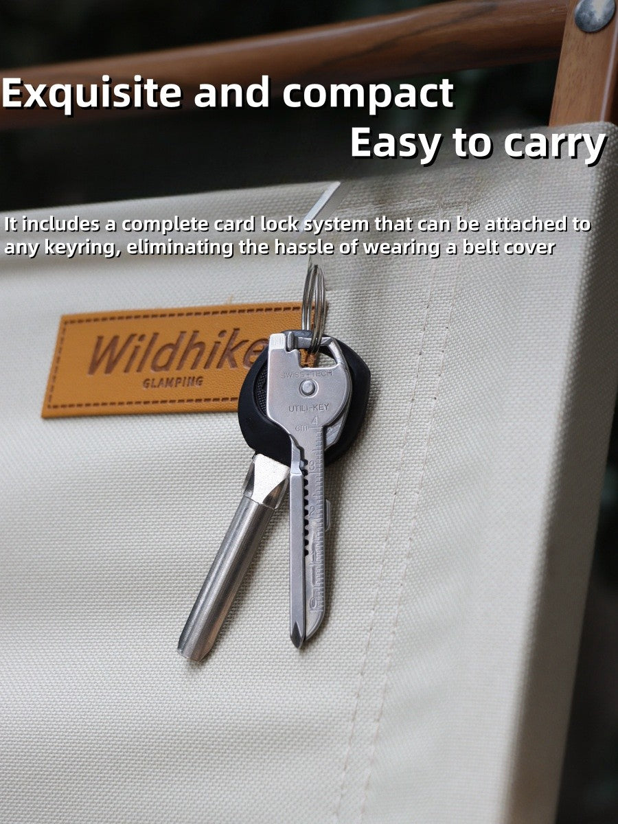 Multi Function Folding Tool Keychain Opener Screwdriver EDC 6 In 1 Utility Outdoor Survival Rescue Pocket Plier KeyRing