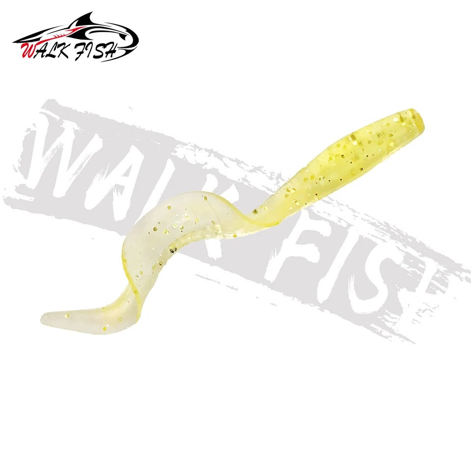 WALK FISH 10Pcs Spinpoler 60MM 80MM Lifelike Fish Lure Bait Worms Artificial Silicone Soft Lure Bass Pike Fish Lure Wobbler