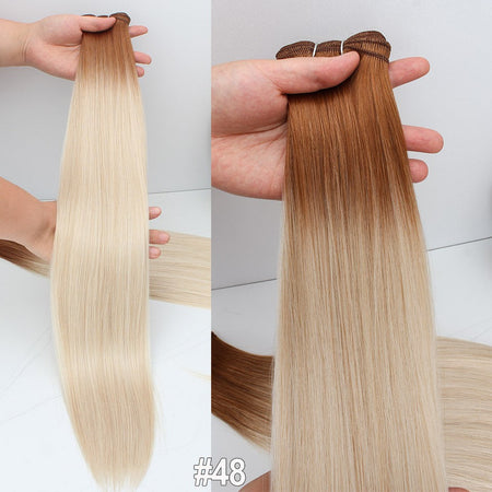 Russia Straight Hair Weave Bundles 65cm 200G Fiber Synthetic Hair Extensions Bio Protein Heat Resistant Ponytail Cosplay Hair