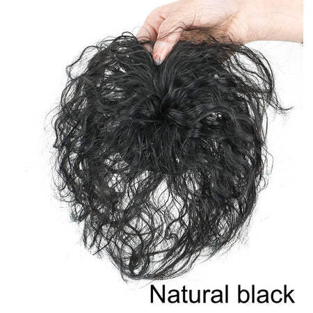Synthetic 6Inch Clip In Hair Extension Short Curly Toupee Breathable Light Weight Hairpiece Increase Hair Volume