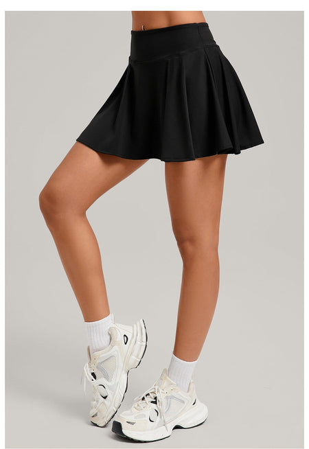 Women's Sports High Waisted Short Skirt Comfortable Breathable Belt Safety Pants and Pocket Tennis Workout Yoga Golf Mini Skirt