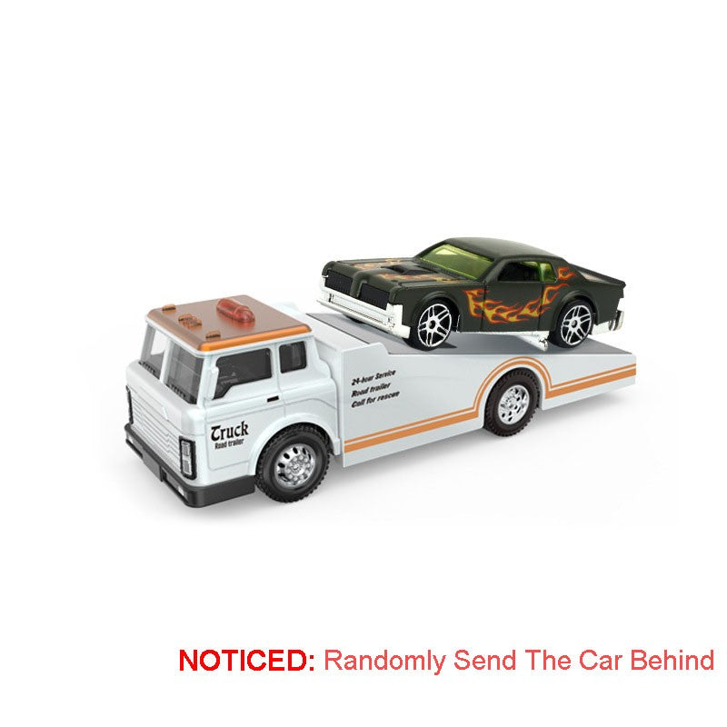 1:64 Scale Container Truck Miniature Model Toy Cars Metal Diecast Trailer with Pull Back Transport Vehicle Toys for Kids Gifts