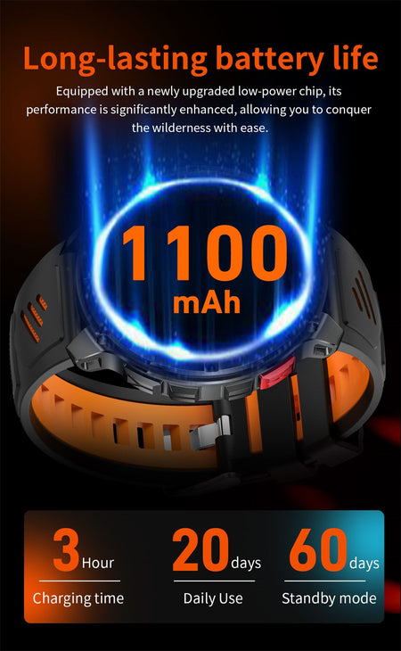 New T-Rex3 Ultra 1100mAh Battery Smart Watch GPS Track Compass IP69K Waterproof Sports tracker Outdoors Military Smartwatches