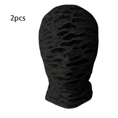 2pcs New Black Cosplay Full Mask Breathable Thin Hood Cosplay Prop Halloween Costumes Party Decoration Cosplay Head Cover