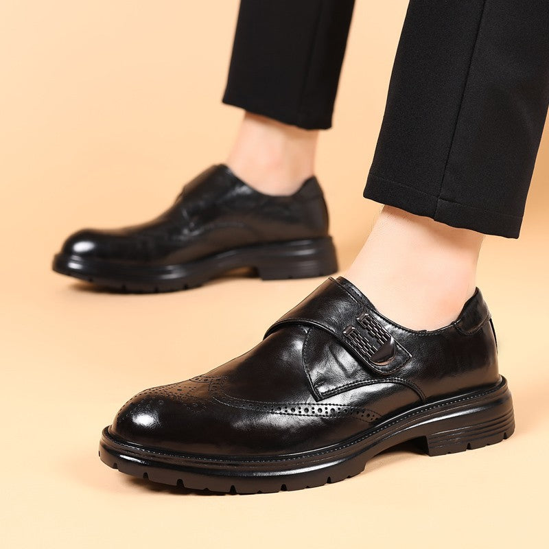 British Style New Oxford Shoes Men's Thick Soled Carved Blok Wedding Leather Shoes High-quality Designer Business Formal Loafers