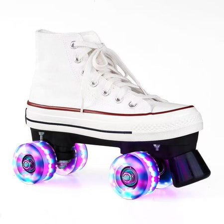 Adult and Children's Double-row Roller Skates Shoes , Breathable and Wear-resistant, Ice Rink , Four-wheel Skating Sneakers