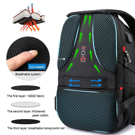 Waterproof Men's Backpack 17/20 Inch Laptop Backpacks School Travel Bag Swiss-style Large Capacity Business bagpack Male Mochila
