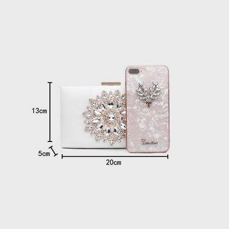White Women Clutch Bag Wedding Clutch Purse Bridal Evening Crystal Summer Bags for Women 2021 Luxury Small Crossbody Bags